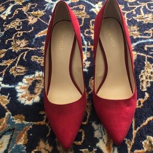Red micro suede stiletto